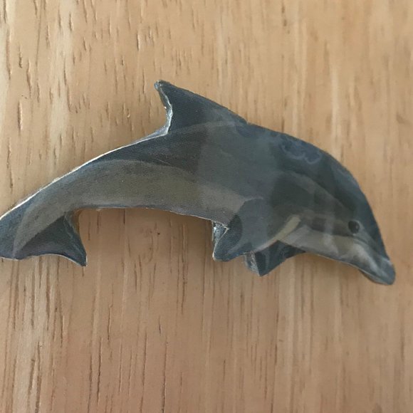 Dolphin Pin Brooch Handmade Vintage Beach Cruise - Picture 3 of 8